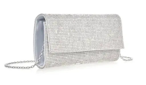 銀色水晶晚宴手提包